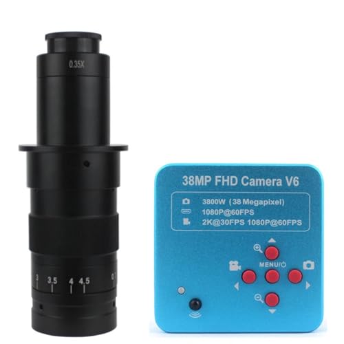 ラボ用顕微鏡アクセサリー 38MP 2K HDMI UBS 産業用ビデオ顕微鏡カメラ + 130X/180X/300X 単眼レンズ 56 LED ライト PCM SMD はんだ付け用(120x 38mp)