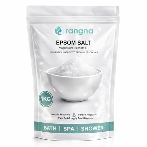 Image of Epsom Bath Salt Crystal and Bath | For refreshing bath soak, relieves aches & pain - 1KG
