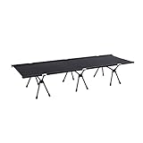 JMUNG Leichtes FoldiFoldiBed for den Außenbereich, hohes und niedriges Einzelbett, 74,825,5-Zoll-FoldiBed, tragbare Eleganz des Mittagspausenbetts for den Haushalt (Color : Black)