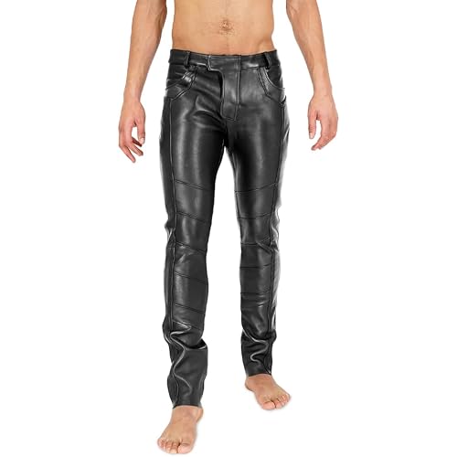 Leather Pant Men's Premium Casual Motorcycle & Cowboy Western Traditional Native American Leather Fashion Pant