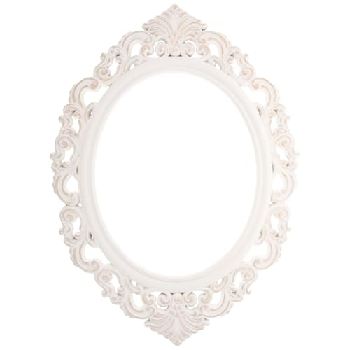 MALUGOGO Marco de Fotos Pequeño Ovalado de Resina Estilo Europeo Barroco para Decoración de Mesa y Exhibición Nostálgica 40X29,5 CM
