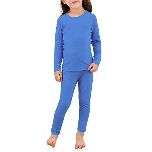 Zando Kids Thermal Underwear Sets Girls Soft Base Layer Fleece Long Underwear Toddler Thermal Set Boys Underwear Long Johns Ultra Cold Weather Gear Toddler Underwear Dark Blue Medium (90) /2T