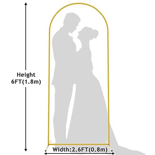 Image of 6FT Arch Backdrop Stand Gold Metal Wedding Arch Backdrop Stand | Metal Backdrop Arch Stand Balloon Arch for Wedding Ceremony Birthday Party Bridal Baby Shower Photo Booth Backgound Decor