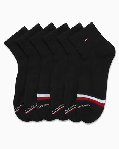 Tommy Hilfiger Mens Quarter Socks - 6 Pack Cushioned Athletic Ankle - Breathable Sports Socks (Size 7-12)4