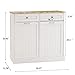 TERRUPEX Kitchen Trash Cabinet with Drawers and 2-Door Tilt-Out Bin, 10-Gallon Hidden Recycling Center & Storage Organizer, All-in-One Multi-Functional White Furniture for Kitchen Island, Laundry Room