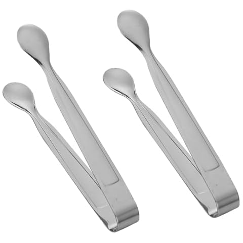 2 Pcs Mini Stainless Steel Ice Tongs Cover