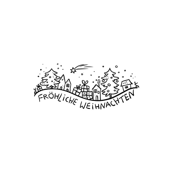 NEWSTAMPS Stempel Fröhliche Weihnachten 04 Motivstempel groß aus Holz & Gummi zum Karten basteln, Holzstempel… – Bild 3