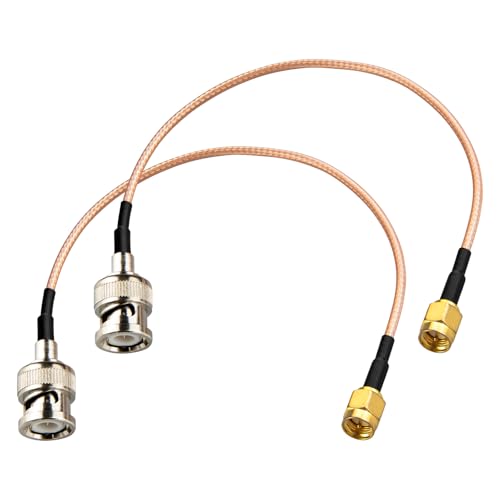 2 piezas Conectores BNC macho a SMA macho cable coaxial RG316 15 cm miniatura 1
