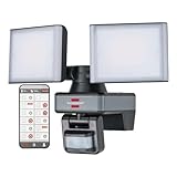 Brennenstuhl Connect WiFi LED Duo Strahler WFD 3050 P (30W, 3500lm, IP54, diverse Lichtfunktionen über App steuerbar, Außenstrahler zur Wandmontage mit Bewegungsmelder)