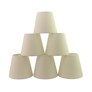 Lot de 6 Pièces Abats-jour de Lampe en Tissu pour Lustre de Bougeoir (écru)