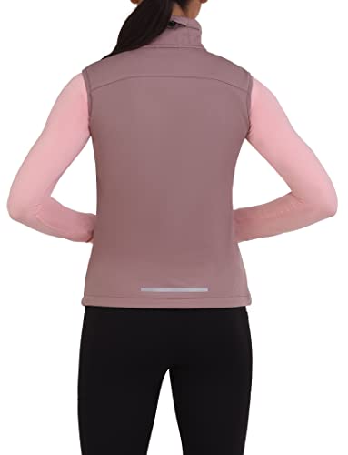 TCA Damen Flyweight winddichte Lauf- und Fahrradweste mit Reißverschlusstaschen - Braun, M