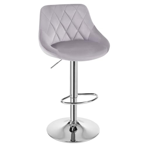WOLTU Tabouret de Bar, Chaise de Bar Haute Cuisine, Réglable en Hauteur, Siège pivotant à 360° Confortable, avec Dossier et Repose-Pieds, pour Cuisine,...
