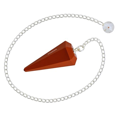 Image of Red Jasper Pendulum Dowsing Tool - Natural Crystal Pendulum for Spiritual Guidance - Premium Dowser Pendulum for Accurate Divination and Energy Healing - Perfect for Energy Healing and Chakra Balancing - Handcrafted with Precision and Elegance