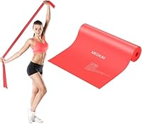 Fitnessbänder Gymnastikband 2m Lang, Starkes Widerstandsbänder Fitnessbänder Ideal für Yoga,Pilates,Krafttraining,Fitnessband für Männer Frauen-mit Trainingsanleitung[Rot]