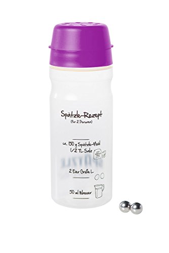 Das Original - Spätzle-Shaker für 2 Portionen (675ml lila) Selbstgemachte Spätzle mit unserem Spätzlemaker - Spätzleshaker die Alternative zur Spätzlereibe, Spätzlepresse, Spätzlesieb, Spätzlehobel