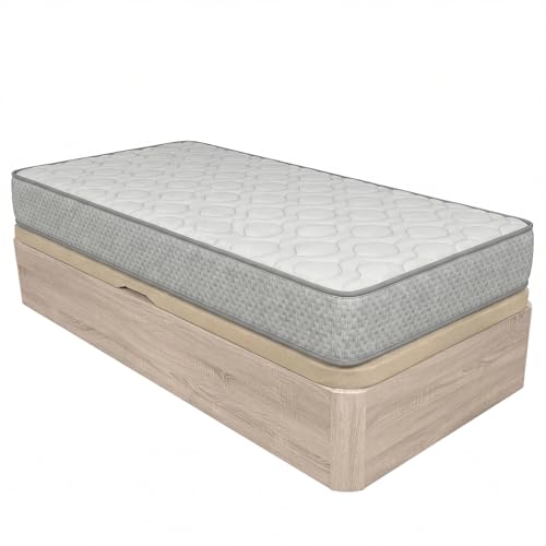 DUÉRMETE Online - Pack Canapé Abatible Lateral + Colchón Viscoelástico Kairo 90x190 Cambria 21 cm Altura Gran Capacidad Estructura Reforzada con Subida a Domicilio