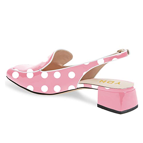 Image of YDN Women Closed Square Toe Block Low Heels Slingback Formal Loafer Dressy Shoes Office Lady Pump Size 4-15 US