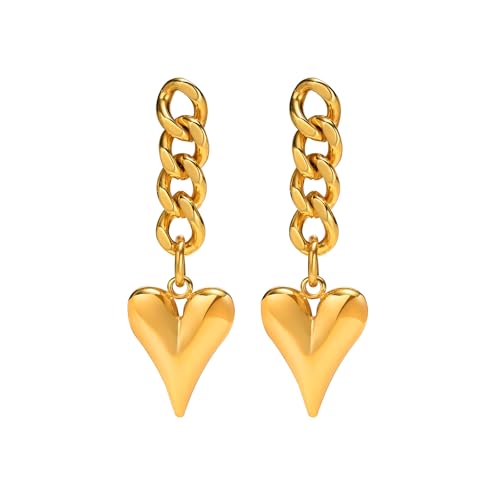 Gold Link Tassel Earrings for Women 14K Gold Plated CZ Link Chain Tassel Earrings Silver Drop Dangle Earring Ears Jewelry Gifts