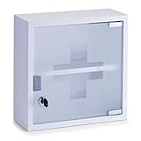 Zeller 18121 Armoire à Pharmacie Métal/Verre Blanc 30 x 12 x 30 cm