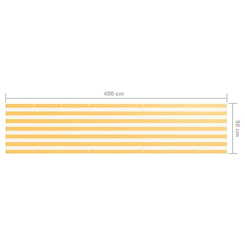 Protection vent et rayons UV balcon terrasse blanc jaune 4m - 6