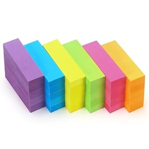 30 Pads 0.6×2 Inch Sticky Notes Flags Tabs Page Markers 6 Bright Color Sticky Index Tabs Page Flags 80 Sheet/Pad