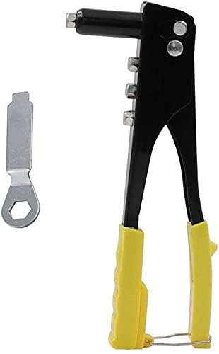 Delzon 4-in-1 Heavy Duty Riveter Gun Set Hand Riveter Kit Suitable for Metal, Plastic and Leather Pop Rivet Gun (Yellow) (B0DHVXVZSZ) Amazon Price History, Amazon Price Tracker