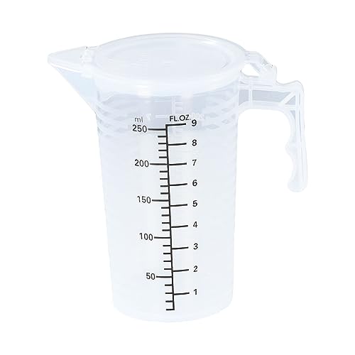 Vaso medidor plástico 250 ml con tapa miniatura 1
