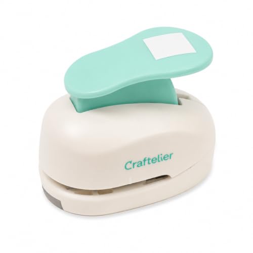 Craftelier - 1 inch (2.54 cm) Diameter Square Punch with Lever Press | Suitable for Paper and Cardstock | Ideal for Craft and Scrapbooking Projects | Size Approx. 7 x 4.5 x 6 cm