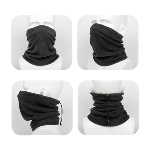 6 Pieces Winter Neck Warmers Ski Face Mask Fleece Gaiter Windproof Face Covering Neck Gaiter Scarf (Black)3
