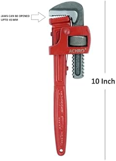 ACHRO Combo Pack of 3 Tool Kits Set for Home (Contains 8 Inch Adjustable Spanner, 8 Inch Combination Plier, 10 Inch Pipe Wrench)