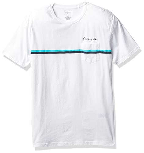 Quiksilver Men's HIGH Piped Short Sleeve TEE, White, L