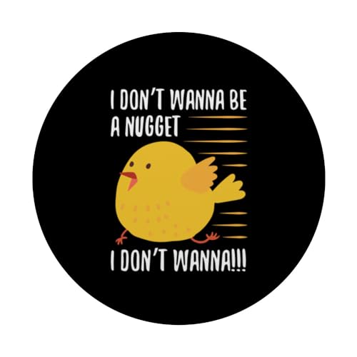 I Don’t Wanna Be a Nugget! Running Chicken Hilarious PopSockets Swappable PopGrip, Black - Image 3