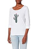 Estampado de Palmera Only Onlkita Jess 3/4 Seq Top Jrs Camiseta, Blanco/Estampado: Big Cactus, S para Mujer