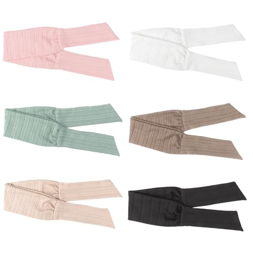 Image of DRESHOW 6 PCS Adjustable Headbands for Women Knotted Headbands Elastic Non-Slip Fashion Hair Bands for Workout Sports Running Yoga