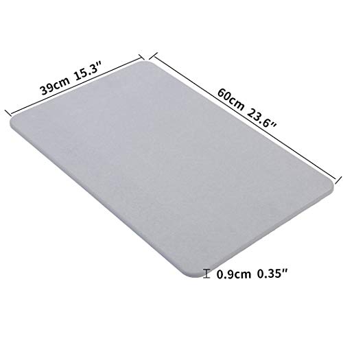 Stone Bath Mat Diatomaceous Earth Bath Mat Diatomite Large Fast Water Drying Diatom Mud Foot Pad Bathroom Floor Mats Diomaschos Diomataceous Diacotomous Earth (Grey)