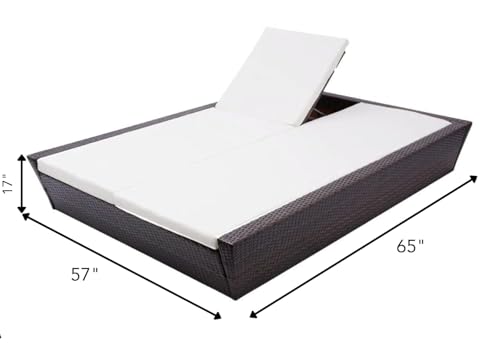 Image of BRISHI Outdoor /Pool Side /Garden /Balcony /Porch /Backyard /Terrace /Patio /Beach /Rectangular Sofa Sunbed Wicker and Rattan Daybed (Brown /White)
