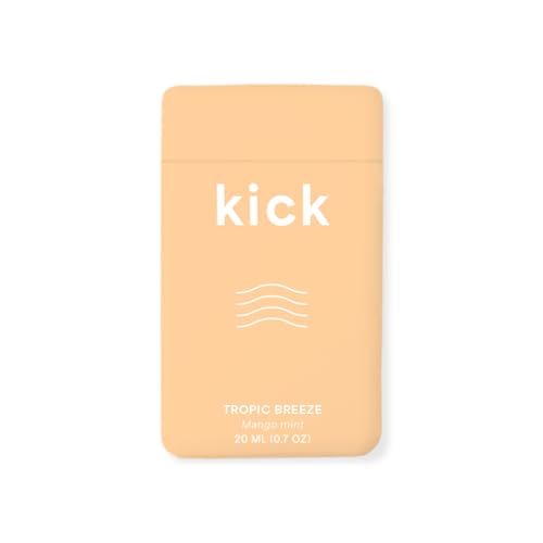 Kick Breath Spray Natural Oral Spray with Organic Xylitol & Propolis for Dry Mouth & Fresh Breath Alcohol Free Sugar Free 20 mL Tropic Breeze (Mango Mint)