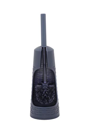 Image of Superio Toilet Bowl Brush and Holder Charcoal Grey, Palm Luxe Wicker Toilet Brush with Holder