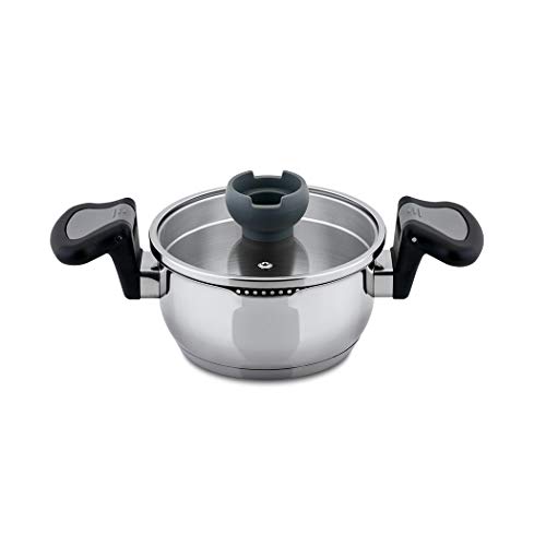 Carl Schmidt Sohn Aron 060565 - Cacerola con tapa (acero inoxidable, 20 cm de diámetro), color plateado