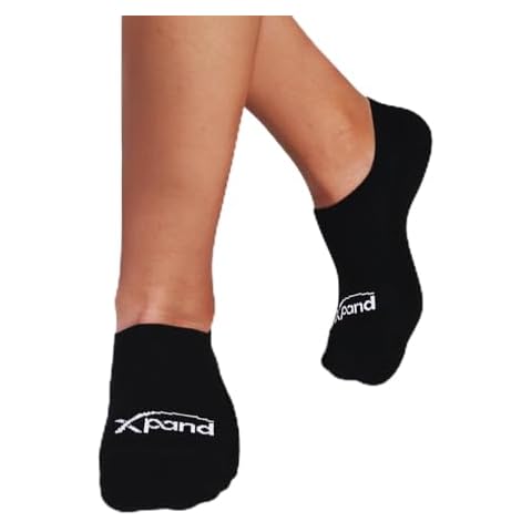 Xpand Cushioned No-Show Casual Socks with Anti-Slip Heel Lock – Unisex – Perfect for Adults and Kids (6 Pairs) (Medium, Black) Cover