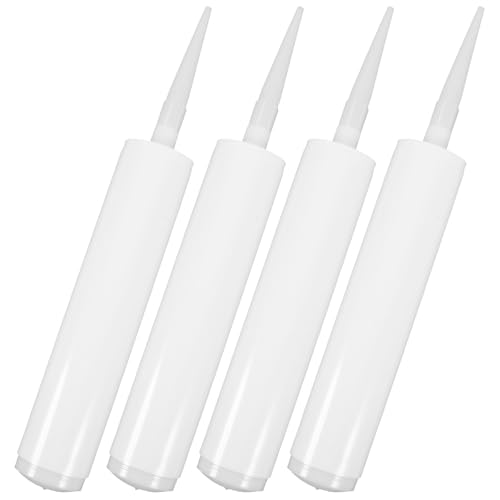 Housoutil 4 tubos de sellador vacíos cartucho recargable para grietas azulejos y reparaciones