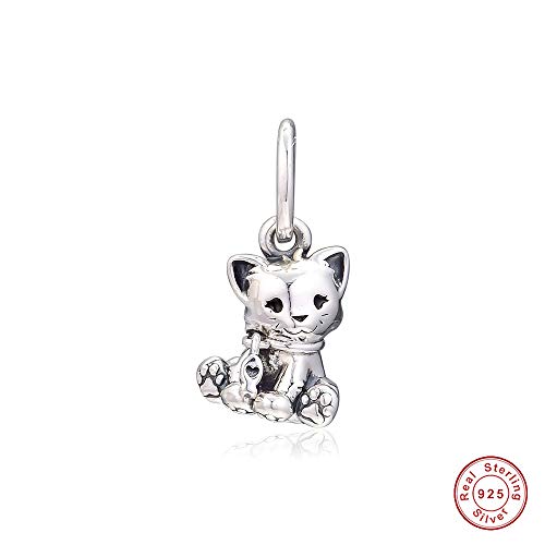 Preisvergleich Produktbild COOLTASTE 2019 Charm-Anhänger mit süßer Katze 925 Silber DIY passend für Original Pandora-Armbänder