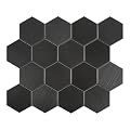 HOMEART Peel and Stick Backsplash Hexagon Tile, 12-Sheet Black Hexagon Tiles Mosaic Tile Backsplash for Kitchen Bathroom Fireplace
