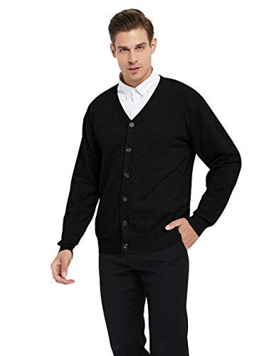 TopTie Men's Casual Fit V-Neck Cotton Sweater Cardigan3