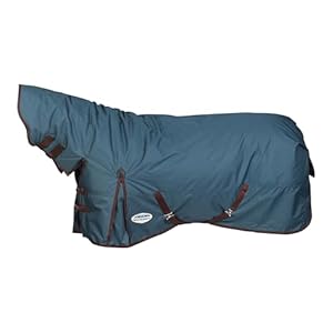 WeatherBeeta ComFiTec Classic Combo Neck Medium Horse Blanket, Dark Blue/Coffee, 78″