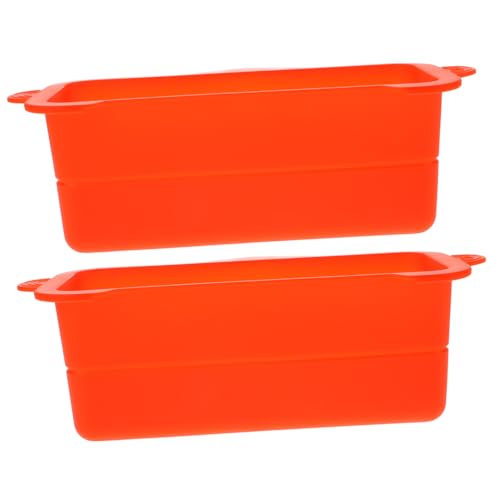 VANZACK 2 De Silicona para Recipientes De Grasa Accesorios para Plancha Protector De Grasa para Freidoras Protector De Gel De Sílice Naranja