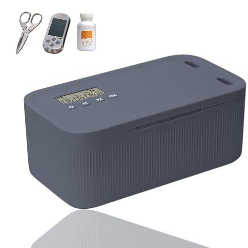 HIKENRI Zeitschloss Box,Time Lock,Phone Lock Boxs Suchtmanagement,Sicherheits-Schließfächer für Küche/Haus/Schule/Reisen/Büro/Medikamenten Aufbewahrung/Box Abschließbar(Batterie Nicht Enthalt) (Grau) HIKENRI Zeitschloss Box,Time Lock,Phone Lock Boxs Suchtmanagement,Sicherheits-Schließfächer für Küche/Haus/Schule/Reisen/Büro/Medikamenten Aufbewahrung/Box Abschließbar(Batterie Nicht Enthalt) (Grau)