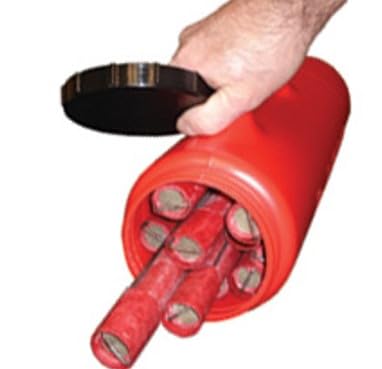 Red Safety Flare Containers - 2 Containers - Each Holds 12 Flares