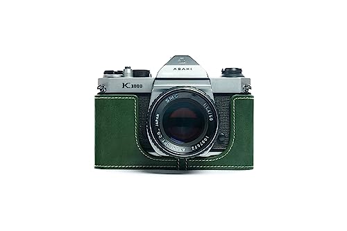 Housse Pentax K1000 en cuir vert pour éviter les rayures sur le boîtier