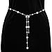 Longita Silver Chain Belt for Women Fashion Plus Size Pearl Waist Chains Metal Waist Belt Chain Trendy Adjustable Belly Belts for Women Dress